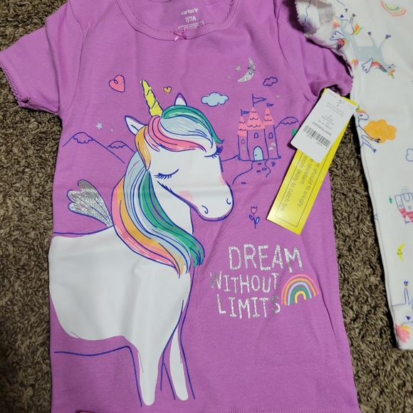Carter's 6 Piece PJ 3 Sets Size 5 2T Unicorns… - Picture 2 of 9